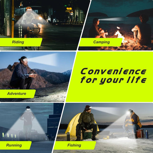 Super Bright Rechargeable Headlamp Set for Outdoor Activities